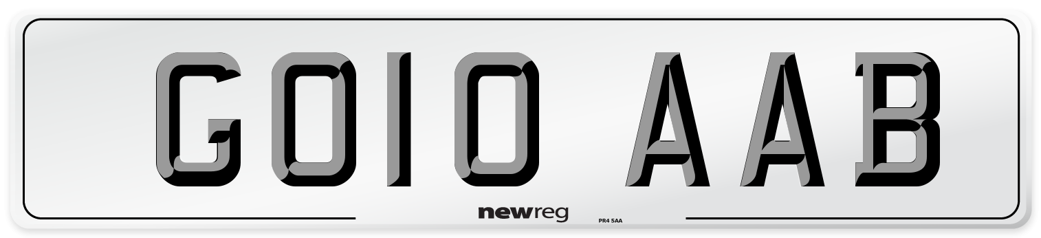 GO10 AAB Number Plate from New Reg